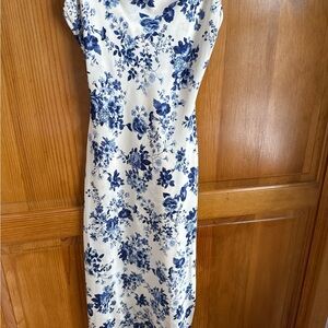 Floral Blue and White Dress